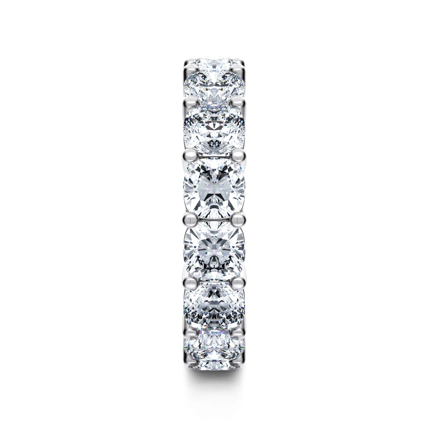 Eternity Band Wedding Ring in 14k White Gold with Cushion Cut Natural Diamond at Gabriel & Co. - Shot 4