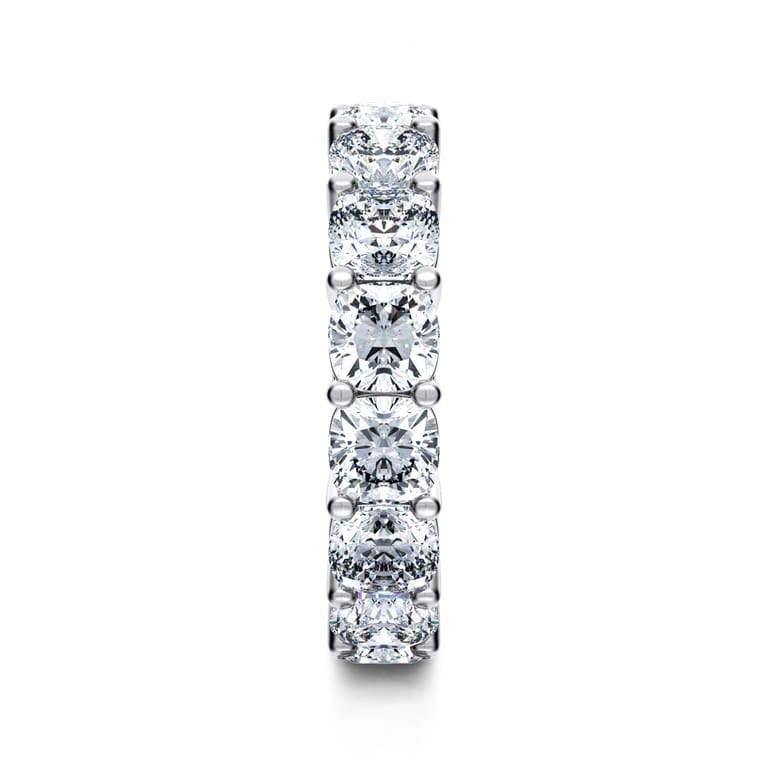 Eternity Band Wedding Ring in 14k White Gold with Cushion Cut Natural Diamond at Gabriel & Co. - Shot 4