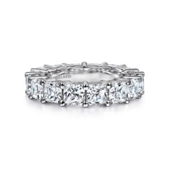Alexi - 14K White Gold Cushion Cut Shared Prong Diamond Eternity Band