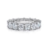 Eternity Band Wedding Ring in 14k White Gold with Cushion Cut Natural Diamond at Gabriel & Co.
