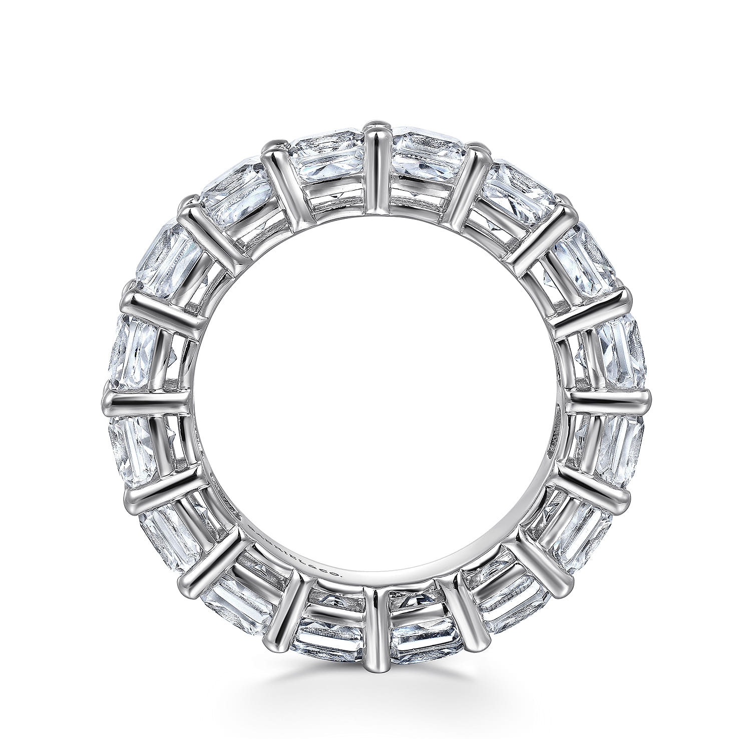 Eternity Band Wedding Ring in 14k White Gold with Cushion Cut Natural Diamond at Gabriel & Co. - Shot 2