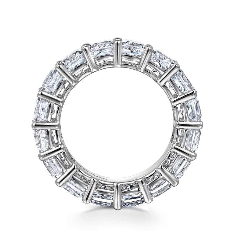 Eternity Band Wedding Ring in 14k White Gold with Cushion Cut Natural Diamond at Gabriel & Co. - Shot 2