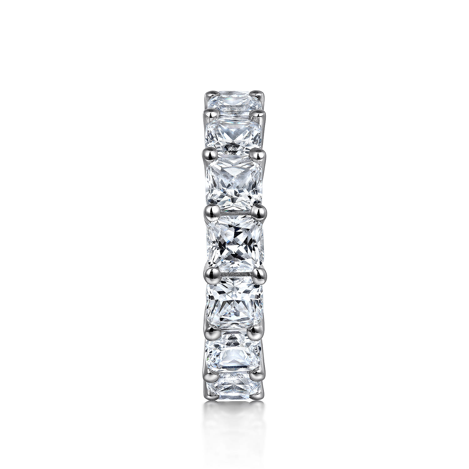 Eternity Band Wedding Ring in 14k White Gold with Cushion Cut Natural Diamond at Gabriel & Co. - Shot 4