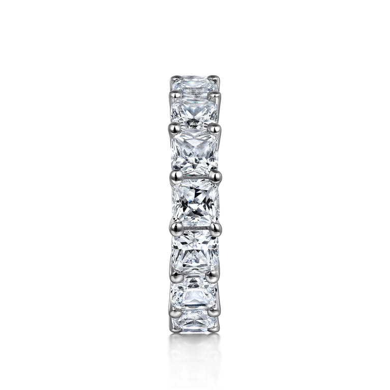 Eternity Band Wedding Ring in 14k White Gold with Cushion Cut Natural Diamond at Gabriel & Co. - Shot 4