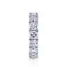 Eternity Band Wedding Ring in 14k White Gold with Cushion Cut Natural Diamond at Gabriel & Co.