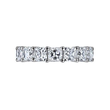 Alexi - 14K White Gold Cushion Cut Shared Prong Diamond Eternity Band