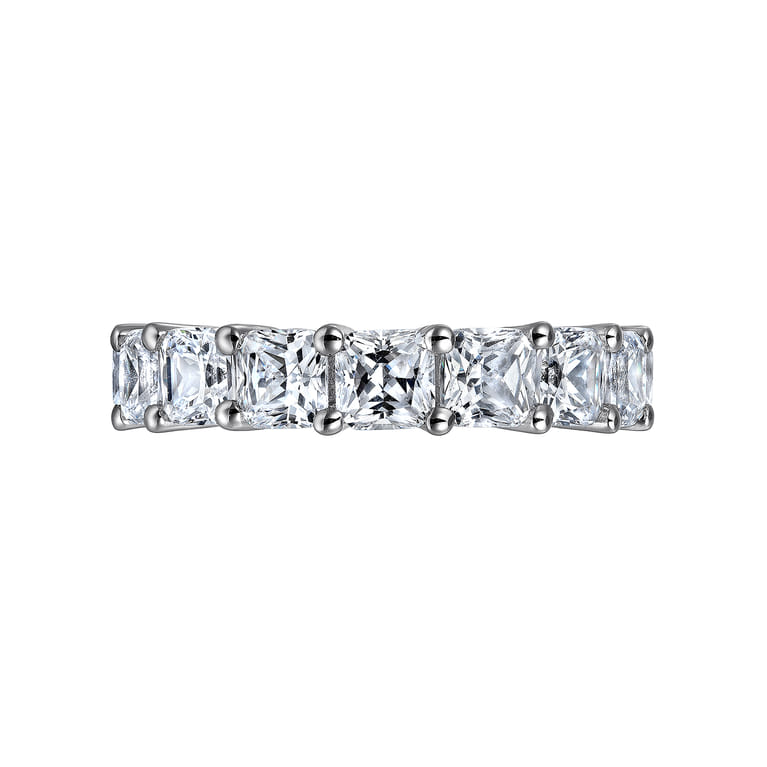 Eternity Band Wedding Ring in 14k White Gold with Cushion Cut Natural Diamond at Gabriel & Co. - Shot 5