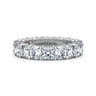 Eternity Band Wedding Ring in 14k White Gold with Cushion Cut Natural Diamond at Gabriel & Co.