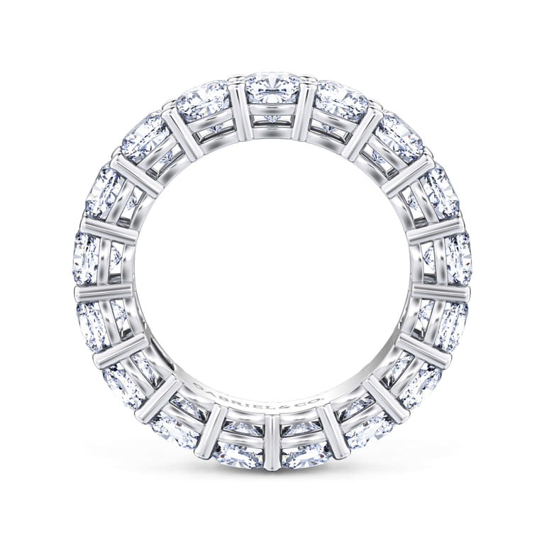 Eternity Band Wedding Ring in 14k White Gold with Cushion Cut Natural Diamond at Gabriel & Co. - Shot 2
