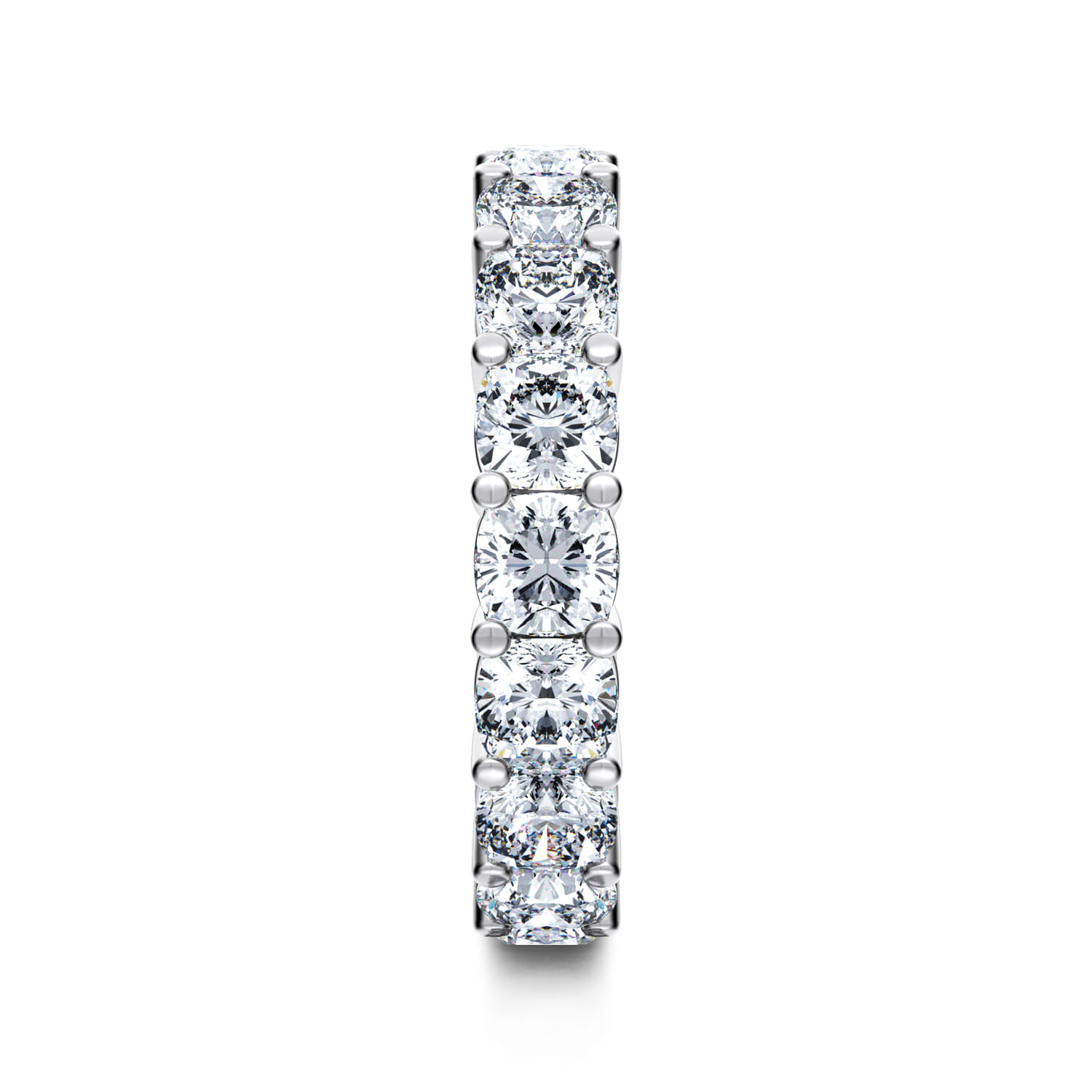 Eternity Band Wedding Ring in 14k White Gold with Cushion Cut Natural Diamond at Gabriel & Co. - Shot 4