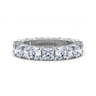 Eternity Band Wedding Ring in 14k White Gold with Cushion Cut Natural Diamond at Gabriel & Co.