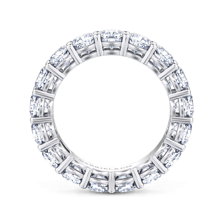 Eternity Band Wedding Ring in 14k White Gold with Cushion Cut Natural Diamond at Gabriel & Co. - Shot 2