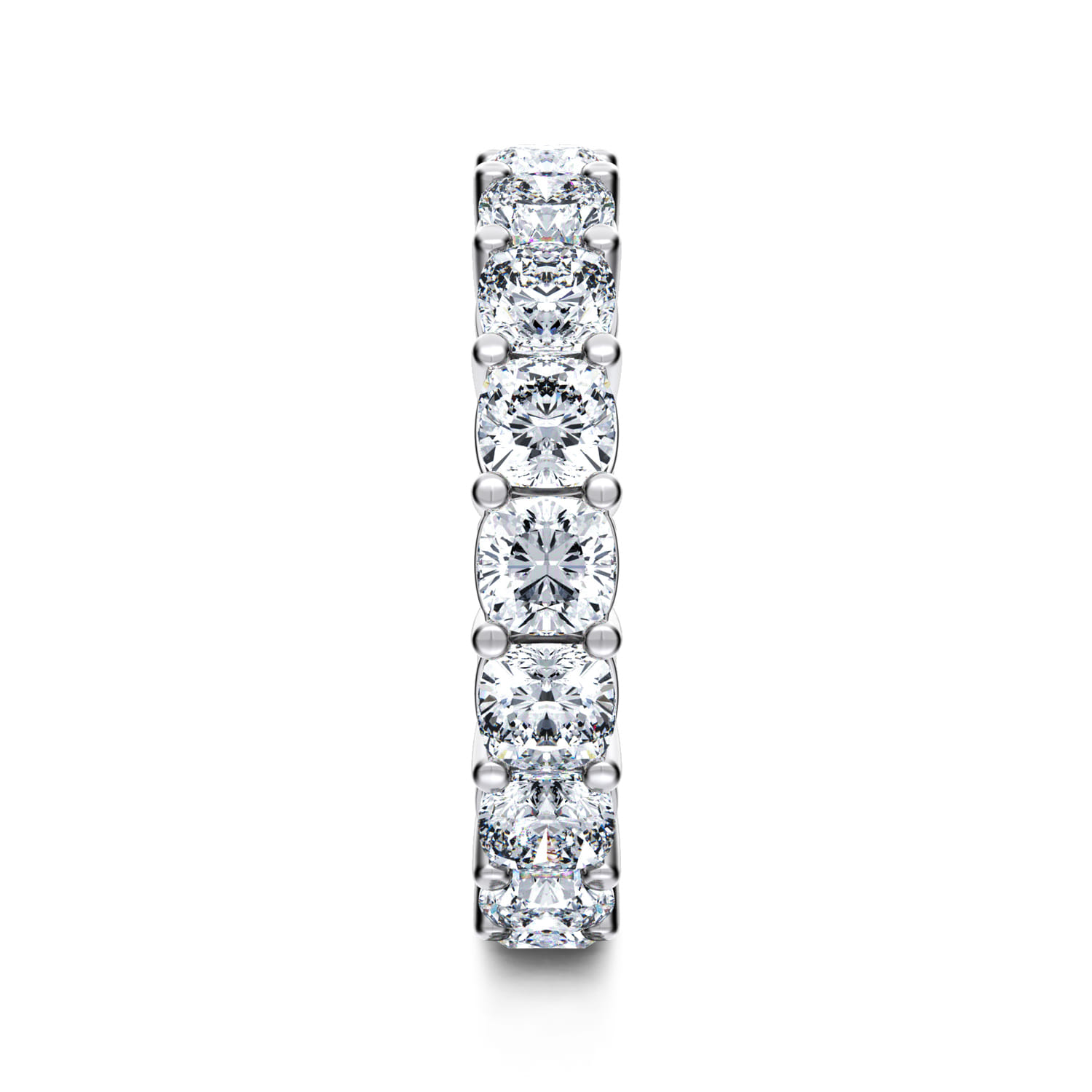 Eternity Band Wedding Ring in 14k White Gold with Cushion Cut Natural Diamond at Gabriel & Co. - Shot 4