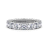 Eternity Band Wedding Ring in 14k White Gold with Cushion Cut Natural Diamond at Gabriel & Co.