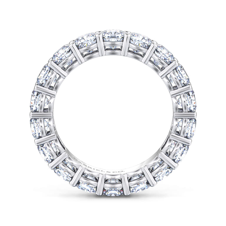 Eternity Band Wedding Ring in 14k White Gold with Cushion Cut Natural Diamond at Gabriel & Co. - Shot 2