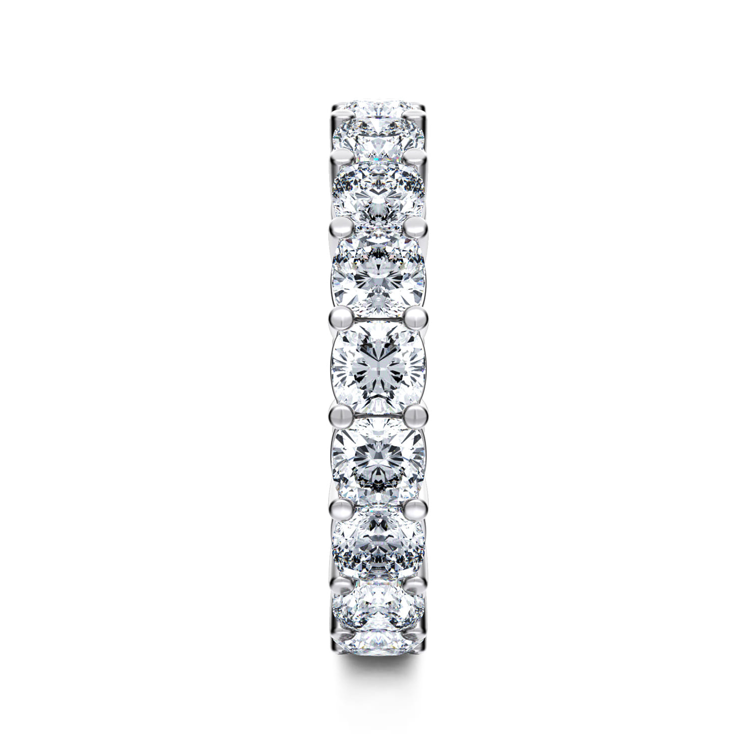 Eternity Band Wedding Ring in 14k White Gold with Cushion Cut Natural Diamond at Gabriel & Co. - Shot 4