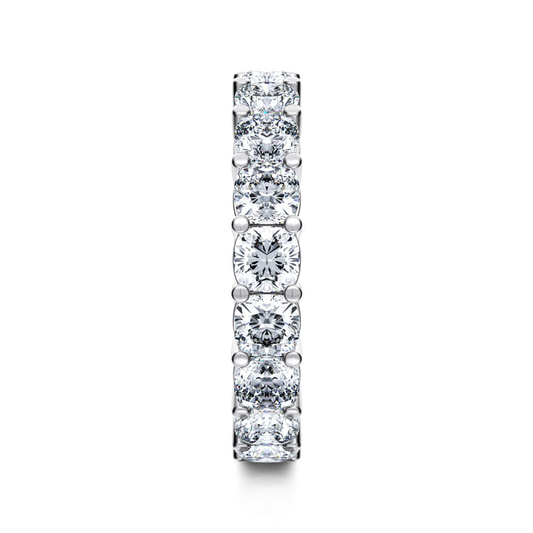 Eternity Band Wedding Ring in 14k White Gold with Cushion Cut Natural Diamond at Gabriel & Co. - Shot 4