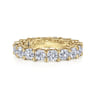Eternity Band Wedding Ring in 14k Yellow Gold with Cushion Cut Natural Diamond at Gabriel & Co.