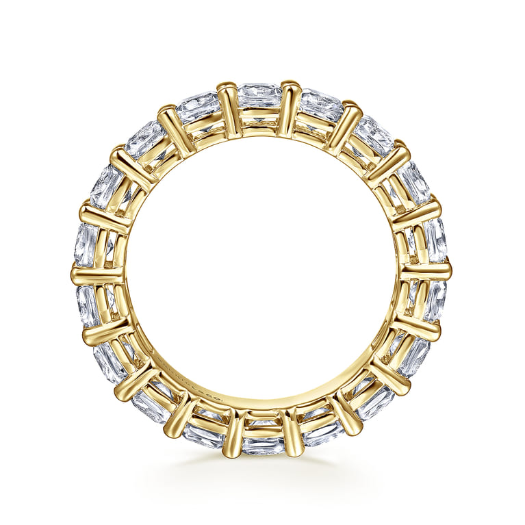 Eternity Band Wedding Ring in 14k Yellow Gold with Cushion Cut Natural Diamond at Gabriel & Co. - Shot 2