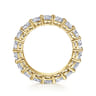 Eternity Band Wedding Ring in 14k Yellow Gold with Cushion Cut Natural Diamond at Gabriel & Co.