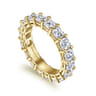 Eternity Band Wedding Ring in 14k Yellow Gold with Cushion Cut Natural Diamond at Gabriel & Co.