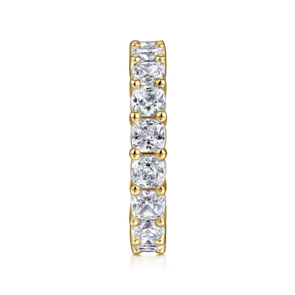 Alexi - 14K Yellow Gold Cushion Cut Shared Prong Diamond Eternity Band