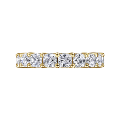 Alexi - 14K Yellow Gold Cushion Cut Shared Prong Diamond Eternity Band