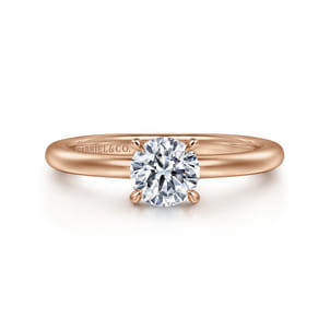 Ali - 14K Rose Gold Round Diamond Engagement Ring
