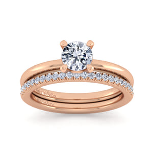 Ali - 14K Rose Gold Round Diamond Engagement Ring