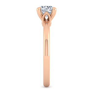 Ali - 14K Rose Gold Round Diamond Engagement Ring