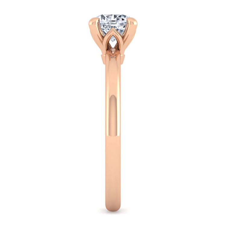 Ali - 14K Rose Gold Round Diamond Engagement Ring