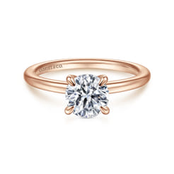 Ali - 14K Rose Gold Round Diamond Engagement Ring
