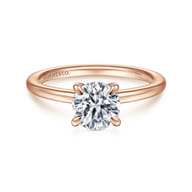 Ali - 14K Rose Gold Round Diamond Engagement Ring