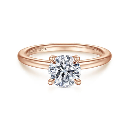Ali - 14K Rose Gold Round Diamond Engagement Ring