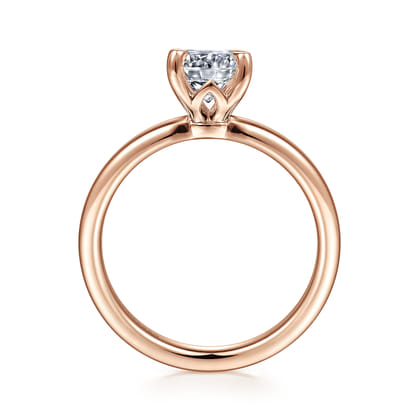 Ali - 14K Rose Gold Round Diamond Engagement Ring