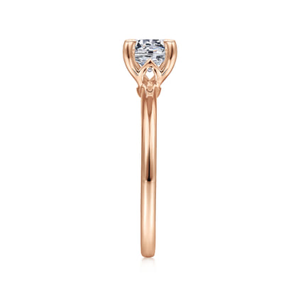 Ali - 14K Rose Gold Round Diamond Engagement Ring