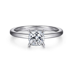 Ali - 14K White Gold Cushion Cut Diamond Engagement Ring