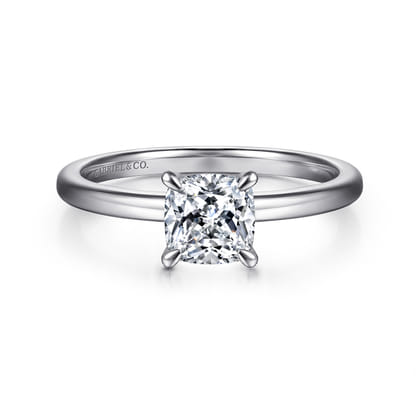 Ali - 14K White Gold Cushion Cut Diamond Engagement Ring
