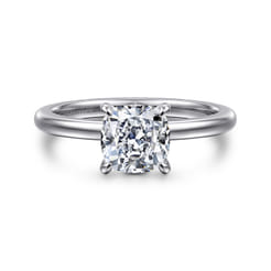 Ali - 14K White Gold Cushion Cut Diamond Engagement Ring