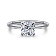 Ali - 14K White Gold Cushion Cut Diamond Engagement Ring