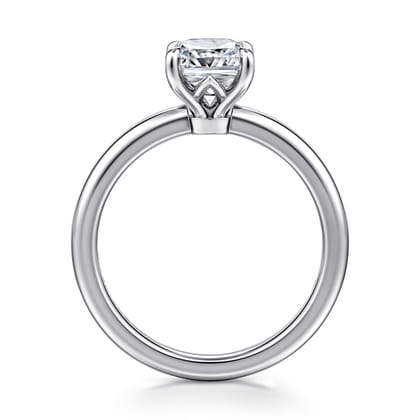 Ali - 14K White Gold Cushion Cut Diamond Engagement Ring