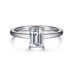 Ali - 14K White Gold Emerald Cut Diamond Engagement Ring