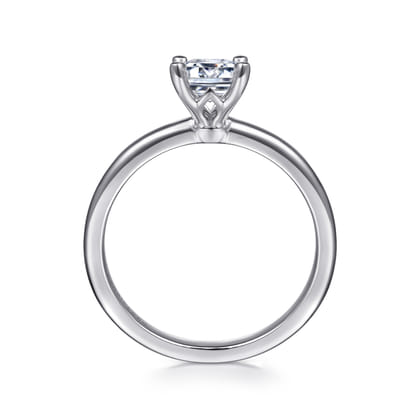 Ali - 14K White Gold Emerald Cut Diamond Engagement Ring