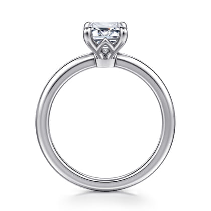 Ali - 14K White Gold Emerald Cut Diamond Engagement Ring