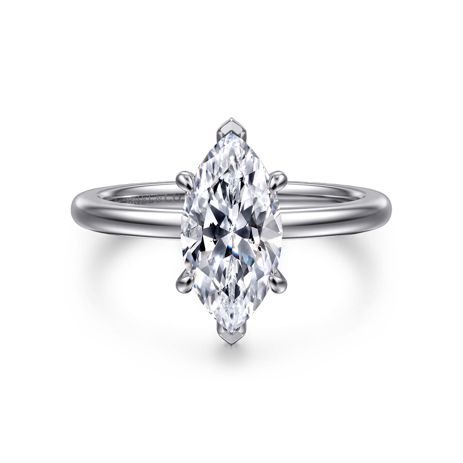 Ali - 14K White Gold Marquise Shape Diamond Engagement Ring