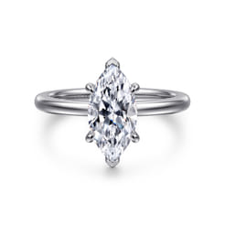 Ali - 14K White Gold Marquise Shape Diamond Engagement Ring
