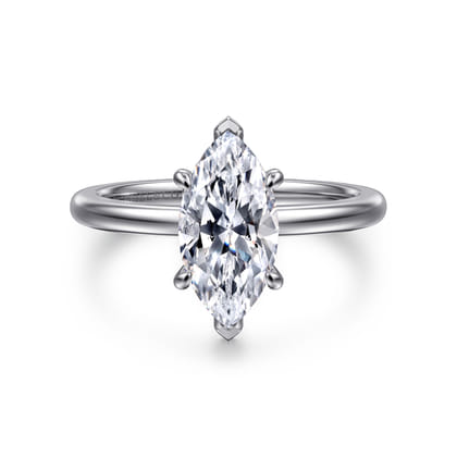 Ali - 14K White Gold Marquise Shape Diamond Engagement Ring