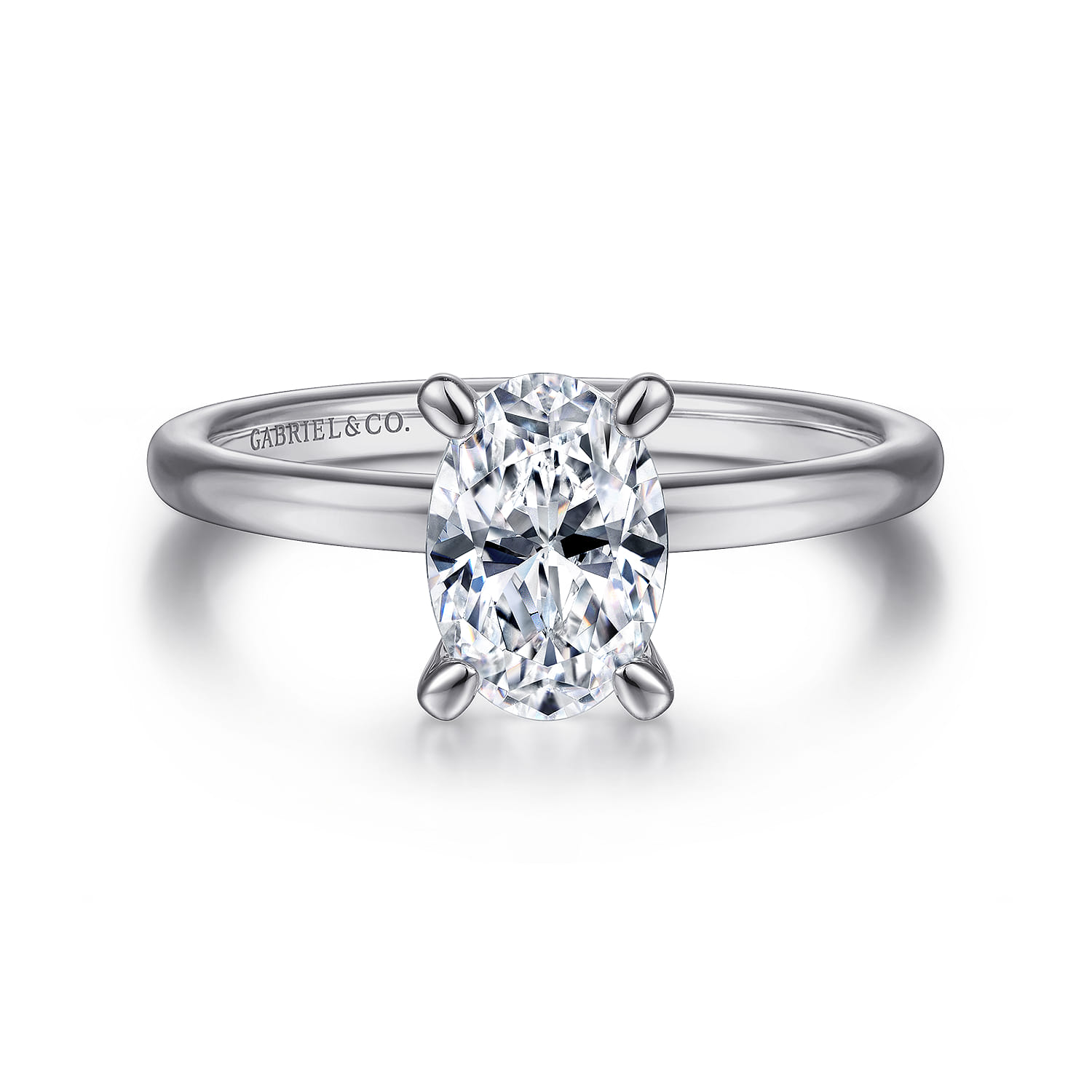 Ali - 14K White Gold Oval Diamond Engagement Ring