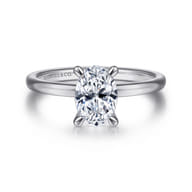 Ali - 14K White Gold Oval Diamond Engagement Ring