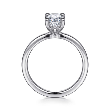 Ali - 14K White Gold Oval Diamond Engagement Ring